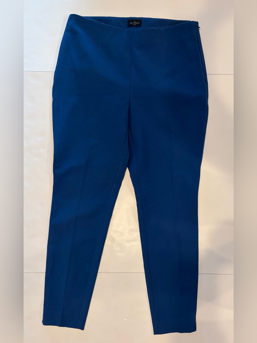 WHBM The Skinny Ankle Tailored Dress Pants Cobalt Blue Side Zip Size 8